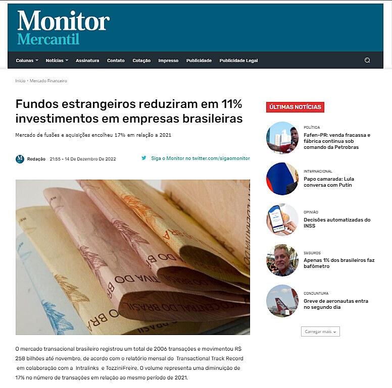 Fundos estrangeiros reduziram em 11% investimentos em empresas brasileiras